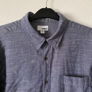 Sonoma Goods for Life Men's Sz XXL Blue Long Sleeve Cotton Blend ‎ Double Shirt